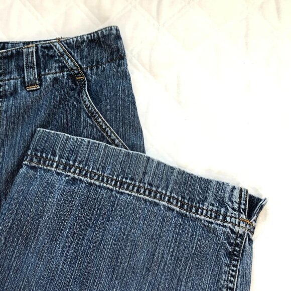 Jones Sport Capri Jeans High Rise Wide Leg Side Pockets Medium Wash Size 10 - Picture 5 of 8